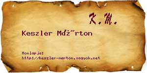 Keszler Márton névjegykártya