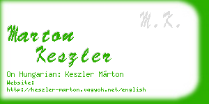 marton keszler business card